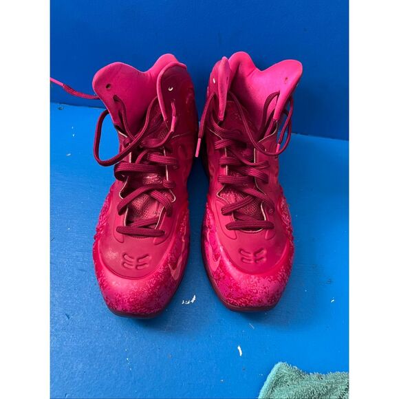 NIKE AIR MAX HYPERPOSITE RASPBERRY RED-PINK FOIL SZ 11.5 - Picture 2 of 10